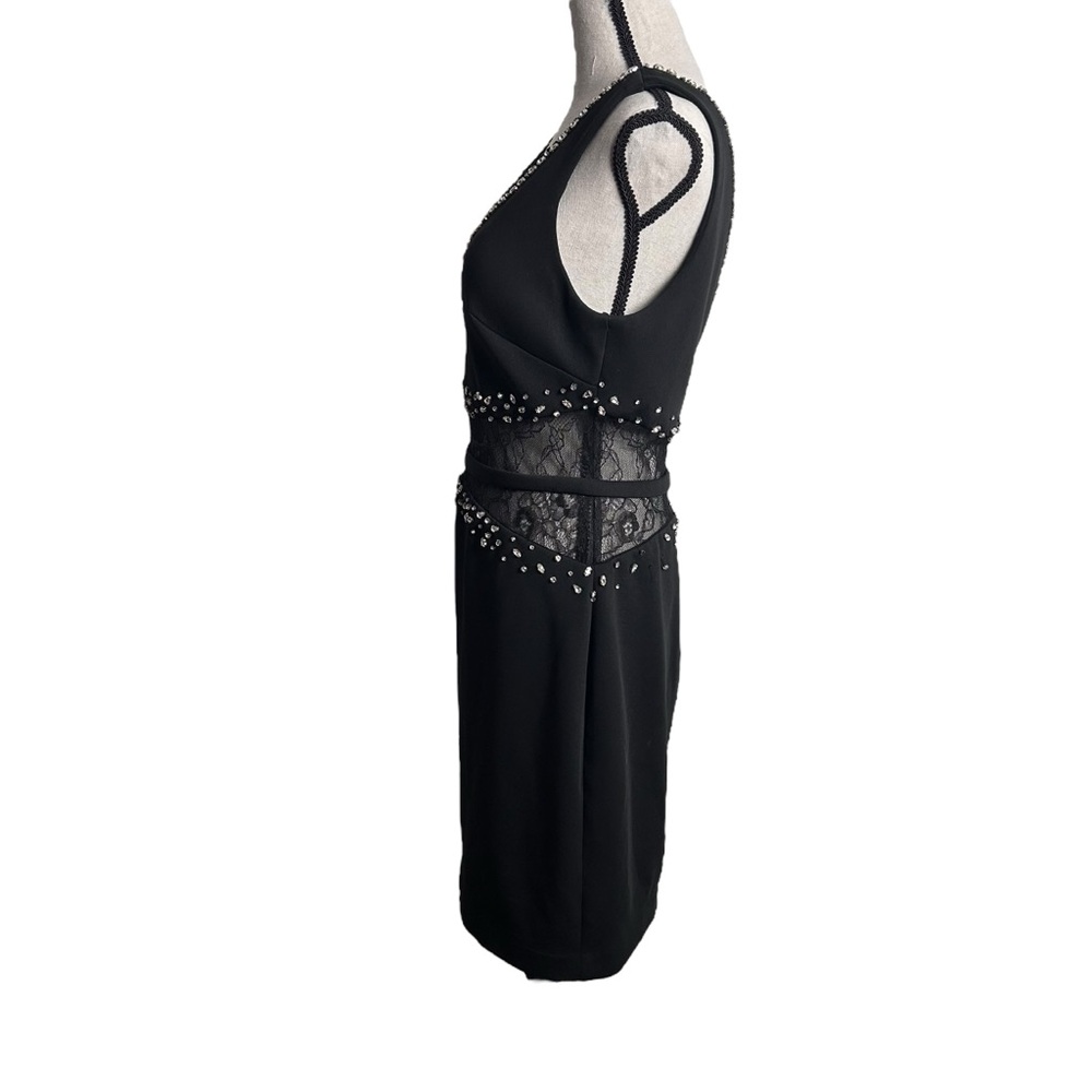 Basix Black Label Lace Beaded BodyCon Dress EUC SZ8 - Picture 4 of 10